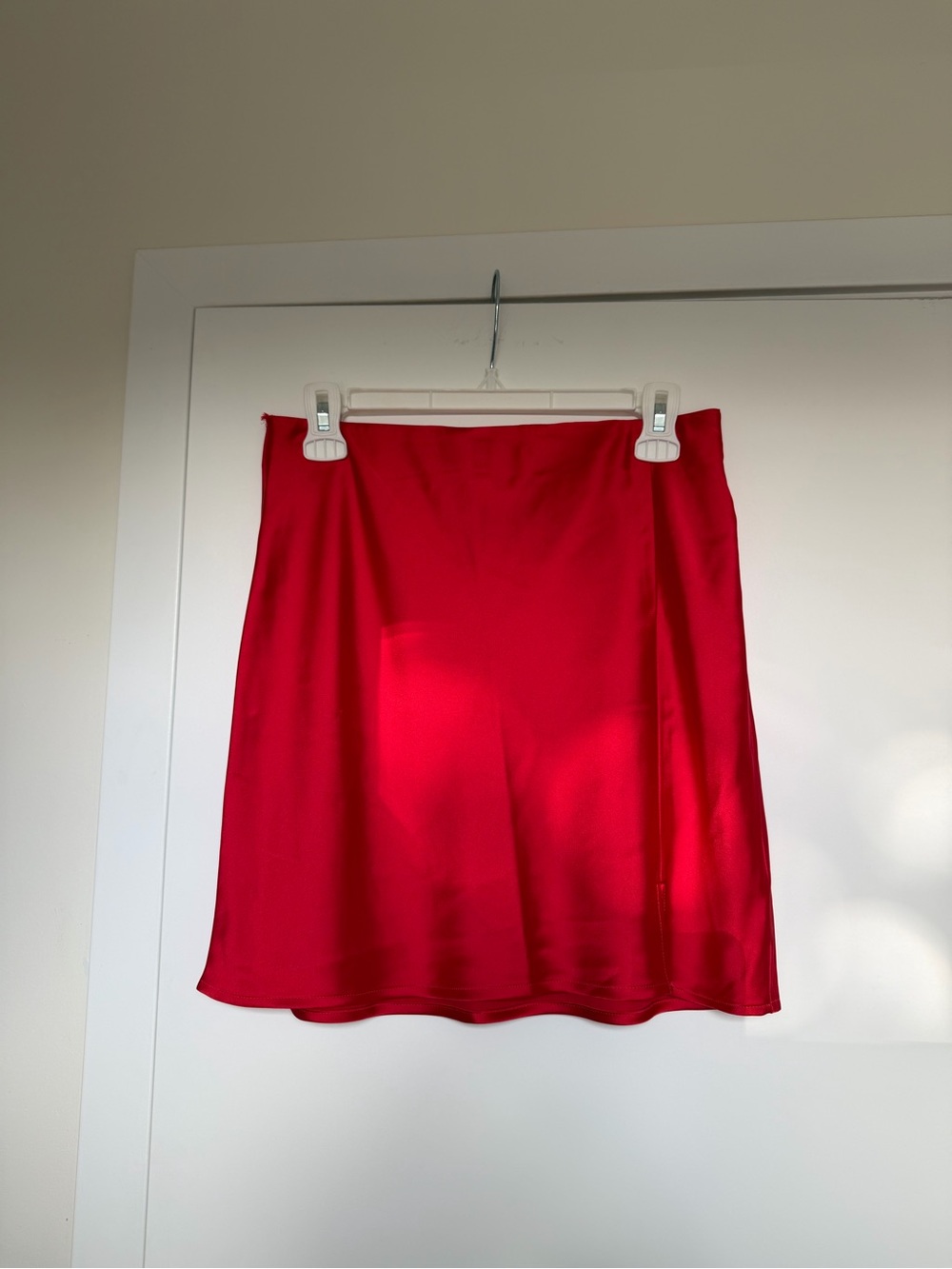 Sincerely Jules Red Satin Mini Skirt